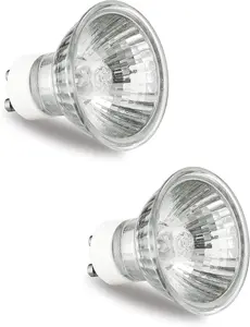 GU10 Halogen Bulb 120V 50W Halogen Light Bulbs for Candle Warmer Lamp, GU10+C, MR16 with Glass Cover, 2700K Warm White, Dimmable, Pack of 2