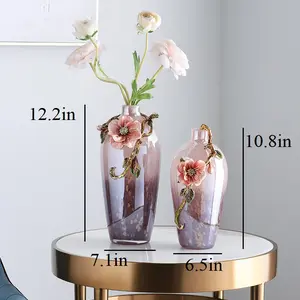 FABUORNA Luxury Vase [Pleasure-A Series], Decorative Vase, Modern Vase, Original Exquisite Vase, Vase with Enamel Decoration (Tall)