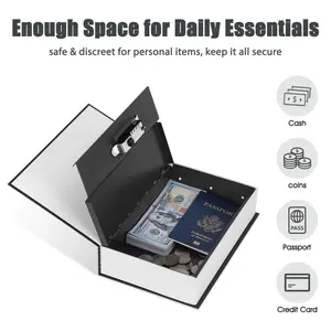 Anti Theft Dictionary Book Safe Secret Hidden Storage Box Combination Lock Portable Security Case For Money Passport Jewelry Keys Important Documents