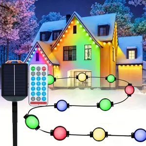 Remote Controlled Outdoor Garden Gutter Light, IP68 Waterproof, Dimmable, Multi-Scene Modes, Perfect for Halloween, Holidays, Parties, Outdoor Lighting