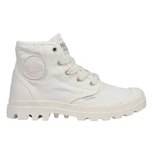Palladium Pampa Hi White High-Top Sneakers Boots 92352-116 S33 with Laces for Men and Women - Authentic Canvas Upper & Thick Rubber Sole