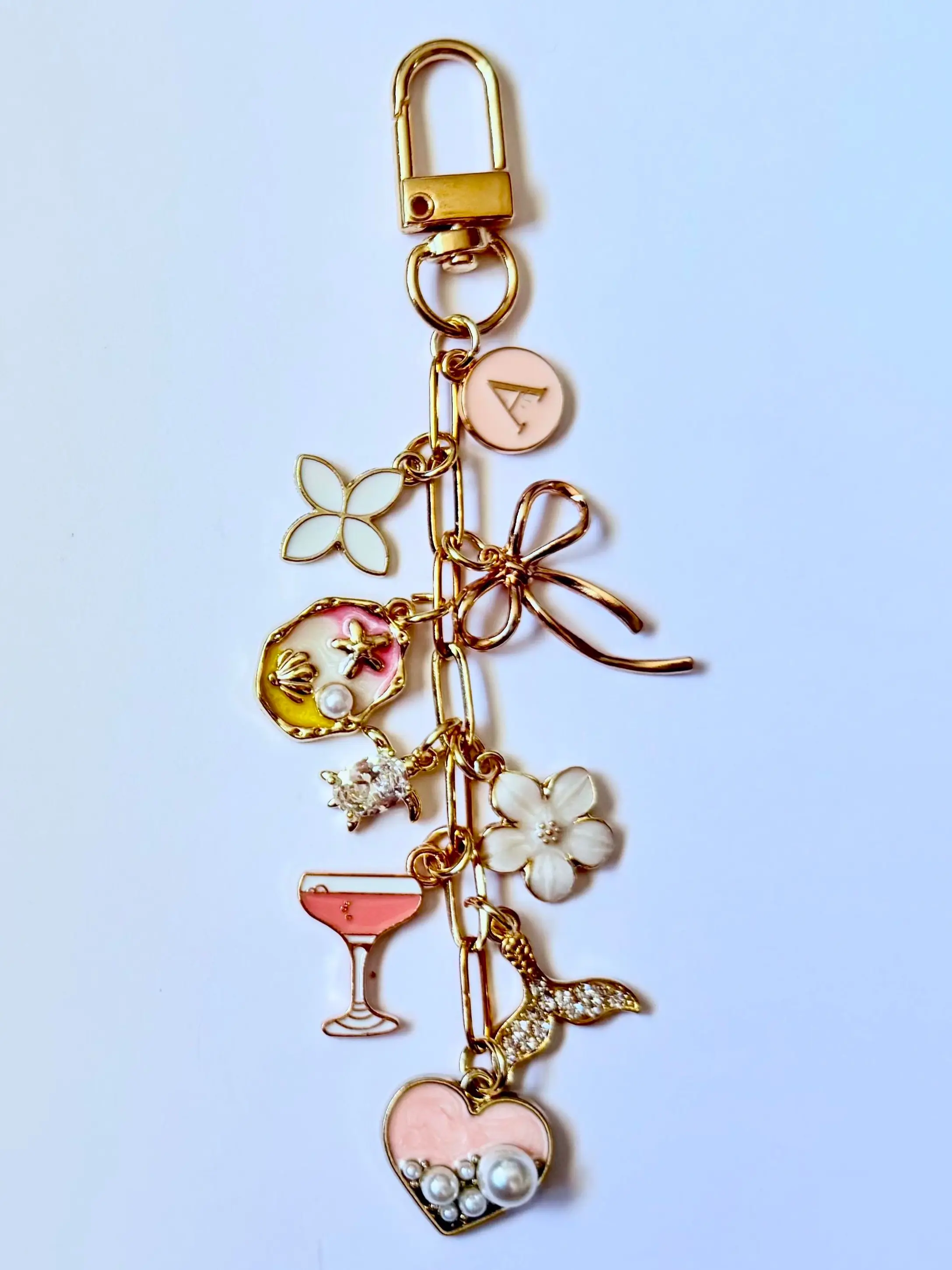 The Blushing Tide Charm Chain for Kindle, Nook, Kobo, E-reader, Tablet, Handbag, Planner | Cute Accessories | Clip-On Accessories