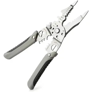 Multi function Wire Stripper Tool Electrical 9 in 1 Wire Cutter Wire Crimping Tool Adjustable Comfortable Grip Refined Craftsmanship for Electrical Work Home DIY Repair Professional Electricians