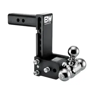 B&W TS10049B Trailer Hitches Tow & Stow Adjustable Tri-Ball Hitch Ball Mount Fits 2" Receiver 7" Drop 10,000 GTW