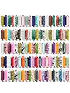 Crystal Hexagonal Wand Stone Bulk, Bullet Shaped Worry Stone Gem Set, Witch Hexagonal Chakra Crystal for Meditation and Divination, Intuitively Chosen Crystals, Healing Stones