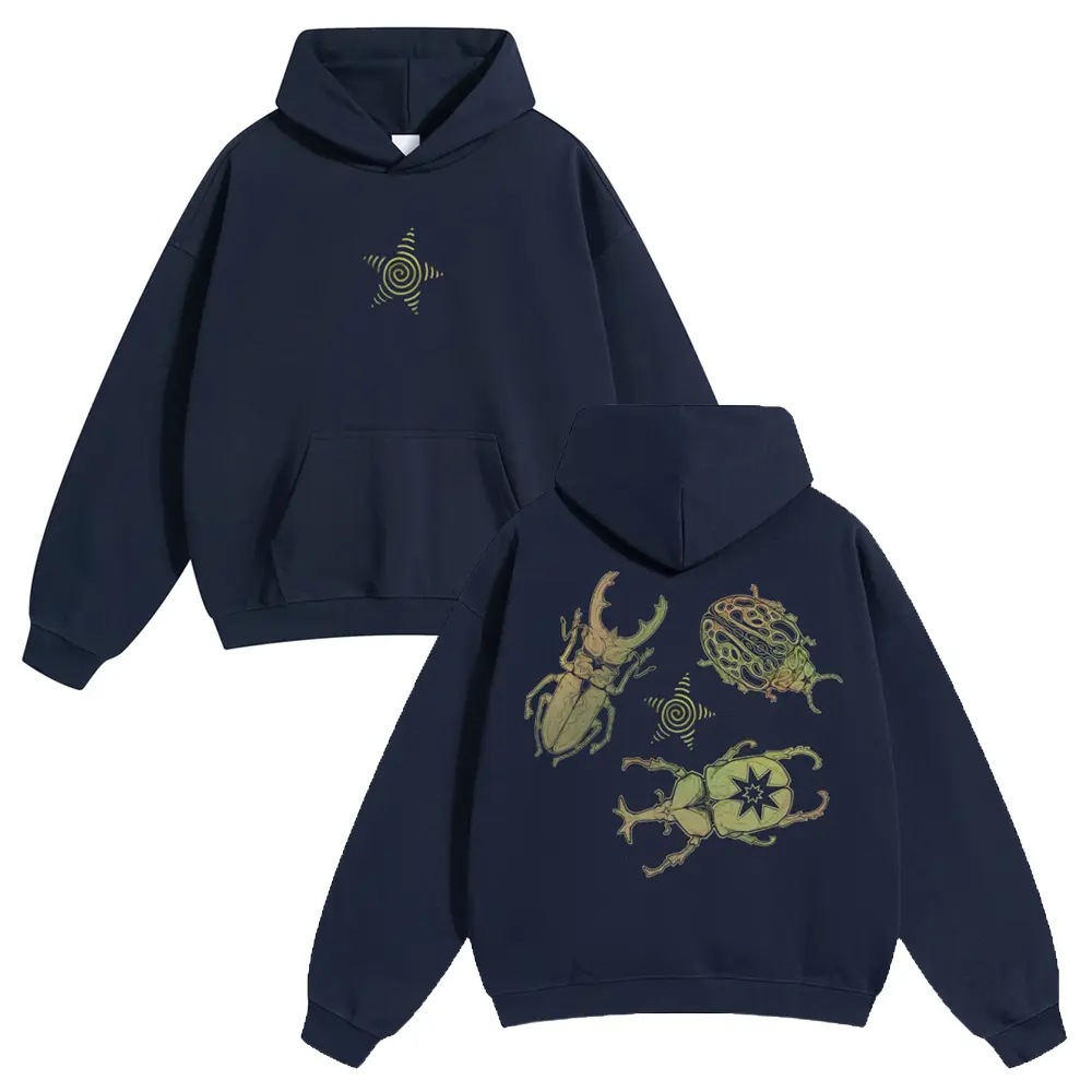 Men's Oversized Cotton Hoodies - Allomyrina Dichotoma Print, Soft Fabric, Long Sleeve, Unisex T-Shirt-Inspired, Streetwear Casual Basics, Men's Clothing, Clothing, Casual Ootd, Polyester Essential Insect Lover Style Tops, Cotton Blend