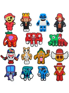 15pcs popular brain stealing battle pixel game cartoon shoe accessories, crocs fashionable PVC accessories, DIY detachable waterproof shoe buckles, suitable for birthday gifts, daily matching, and Brainrot party gifts.