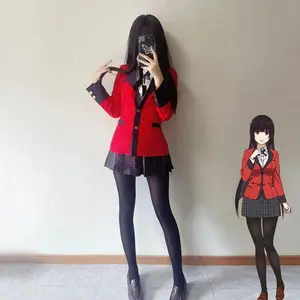 New Anime Kakegurui Jabami Yumeko Cosplay Costume Girl Coat Shirt Skirt Suit Japanese School JK Uniform Halloween Clothes