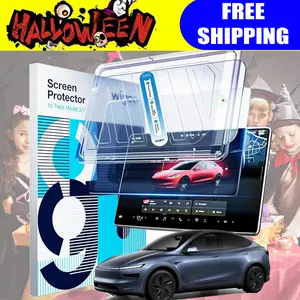 Halloween Tech Gift - For Tesla Model Y & 3 Matte Screen Protector 15", 9H Tempered Glass with Auto Alignment (Y 2020-2024, 3 2017-2023)
