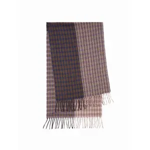 Cider TWO-TONE PLAID FRINGED SCARF