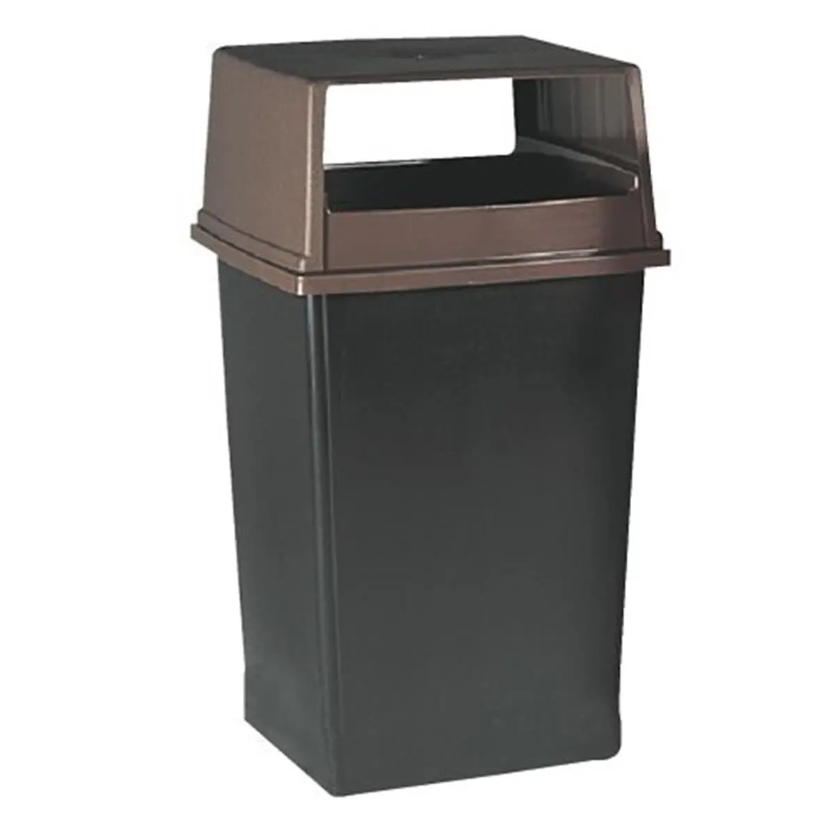 Rubbermaid Commercial RCP 256B BRO Easy-Clean Plastic High-Traffic Waste Container, 4 Pcs Brown 56 Gal Large Bin, 22-3/4" Wide, 25-1/2"D, 31-1/8" H, Indoor/Outdoor Home Care Use