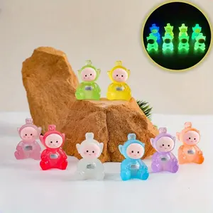 8 Piece Glowing Miniature Statues, Glow in the Dark Resin Amphibian Sculptures, Resin Animal Sculptures, Aquarium Decor, Fairy Garden, Room, Car, Patio Decoration, Creative DIY Accessories