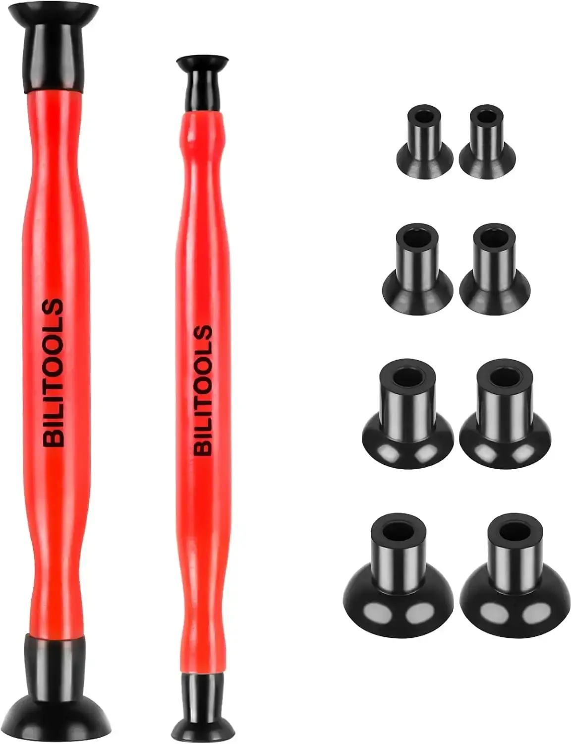 2PCS Multi-Size Valve Lapping Tool Kit with Wood Handle - 8 Suction Plates (4 Sizes), Easy Engine Maintenance Hand Tool for DIY Enthusiasts