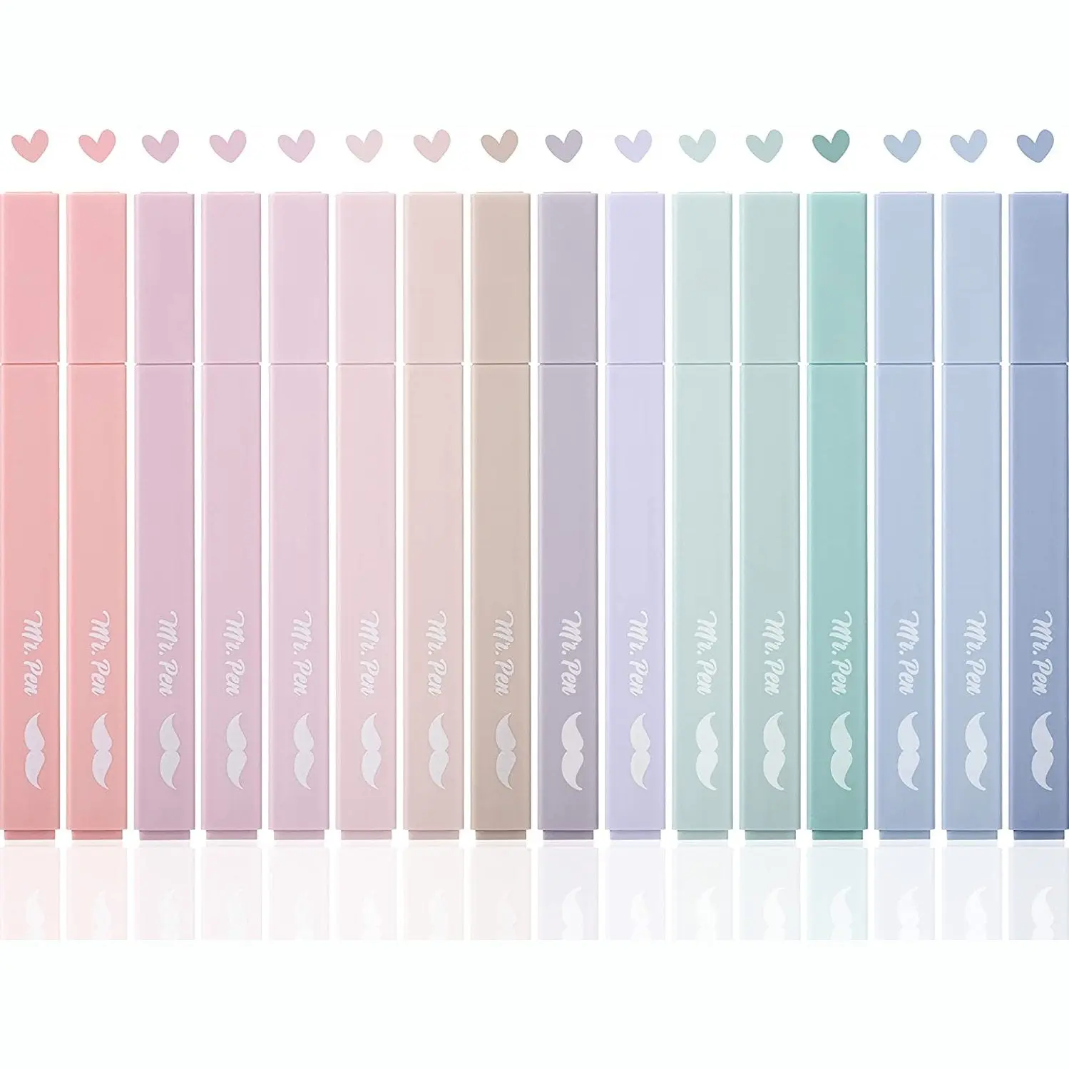 Mr. Pen Aesthetic Highlighters 16 pcs Chisel Tip Non Bleed Pastel Colors Quick Dry Smudge Free Art Supplies for School Office Travel Diaries