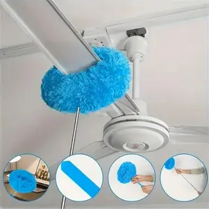 1pc Ceiling Fan Duster with Extendable Pole - Detachable Brush for Easy Cleaning, Ideal for Home Use Dusters for Cleaning Air Brush Compressor Extendable Handle Duster