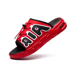 Unisex Platform Slide Sandals, Thick Sole Non Slip Open Toe Slip On Slippers, Casual Indoor Outdoor Shower Beach Summer Shoes, Wide Strap Letter Graphic Fashion Slides with Textured Footbed, Lightweight Sporty Travel Pool Vacation Sandals