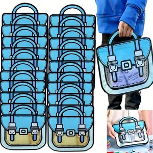 20Pcs Cartoon Backpack-Shaped Plastic Snack Bags with Handles,Water-Resistant,Stain & Sandproof,Ideal for Party Favors,Birthday Gifts,Retail Packaging Traditional