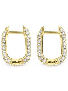 Francesca CZ Rectangular Hoop Earrings