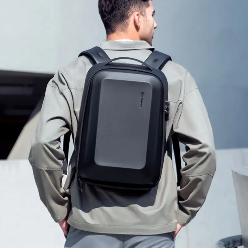 1pc Large Capacity Expandable Knight Hard Shell Laptop Computer Backpack, With Password Lock, Business Backpack for Office Workers, Suitable for Commuting, Outdoor Riding and informal Travel