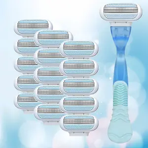 Women's Hair Removal Razor, Gentle Manual Shaver with 8-32 Replacement Blades, Multi-Functional Women's Grooming Tool, Body Care Tool, Body Hair Remover