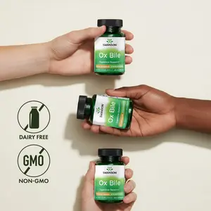 Swanson Ox Bile - Standardized 90 mg 60 Capsules for Digestive Support & Iron Absorption - Bovine Vitamin D Supplement