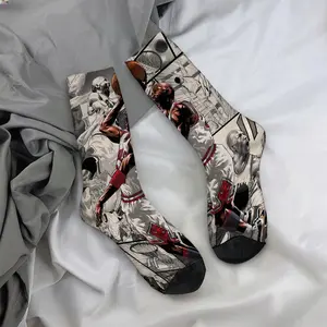 Michael Jordan basketball player sports poster; mid-calf socks, casual sportswear style - soft and comfortable.