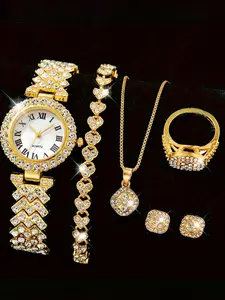 High end fashion luxury full diamond women's watch women's watch versatile fashion watch quartz watch goddess diamond watch watch, Quartz Analog Watch