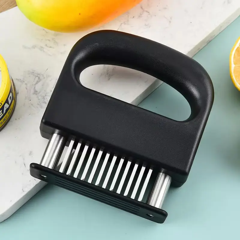 [summervibes]Meat Tenderizer with 48 Stainless Steel Ultra Sharp Needle Blades Heavy Duty Cooking machine for Tenderizing Beef, Turkey, Chicken, Steak, Veal, Pork, Fish etc kitchen tool super brand day
