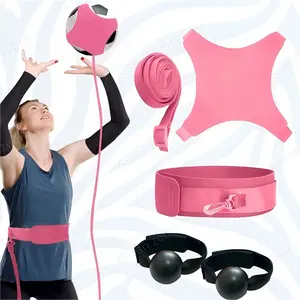 Volleyball rebound trainer - a single player practice tool with elastic cords, used for practicing serves, spiking, and defending, ideal for indoor and beach training