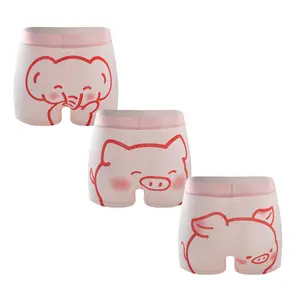 Men's Funny Piggy Design Boxer Trunks Soft Cotton Blend 3 Pack Underwear 3D Support Comfortable Wide Band Fun Gift