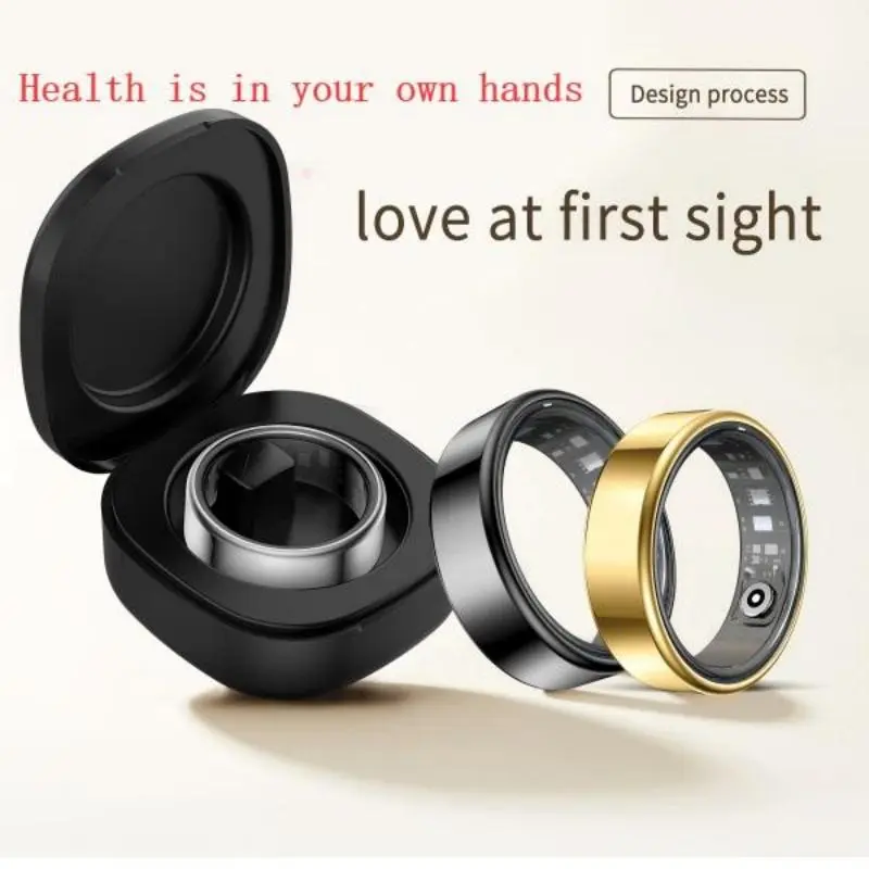 stainless steel smart ring affordable  smart  ring R99 Rose Gold/Black Smart Ring Multifunctional IP68&5 ATM Waterproof Fitness Tracker for Women Men Unisex Wearable Device Couple Gift Electronic Gadget