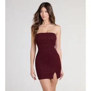 Disco Queen Strapless Glitter Mini Dress