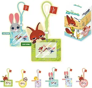 MINISO Disney Zootopia Luggage Tag, Judy & Nick Doll Pendant, Travel Luggage Identifier, Backpack Decoration Blind Box, Fan Collection Gift （1PC Random）