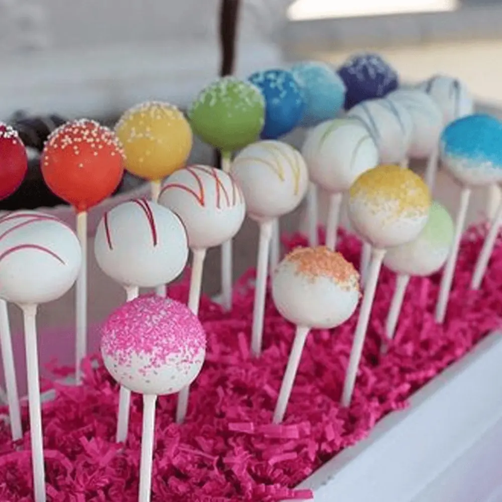 100Pcs White Lollipop Sticks, Cake Topper Sticks, Cake Decorating Supplies – Candy Sticks for Cake Pops, Chocolate, Ice Cream | Baking Supplies for Christmas Party