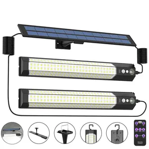 Outdoor solar sensor wall lamps, Waterproof solar lights, solar street lamps with motion sensors and remote control, solar one-to-one/one-to-two LED light strips, suitable for indoor/outdoor, courtyard, street area lighting, porch, balcony
