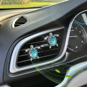 2 Counts Turtle Car Decor, Cute Beach Theme Car Fragrance Air Freshener Vent Clips, 2 Piece Charming Blue Sea Turtle Coastal Car Accessories, Car Interior Accessories