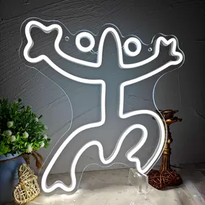 Puerto Rico Coqui Frog LED Neon Sign - Taino Art Puerto Rico Wall Decor, Dimmable USB-Powered Neon Light for Room, Man Cave, Bar, and Club - Unique Puerto Rico Aesthetic Holiday Gifts