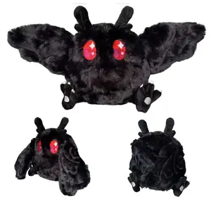Gothic Mothman Plushie Dark Aesthetic Cryptid Room Decor Soft Mystery Creature Gift