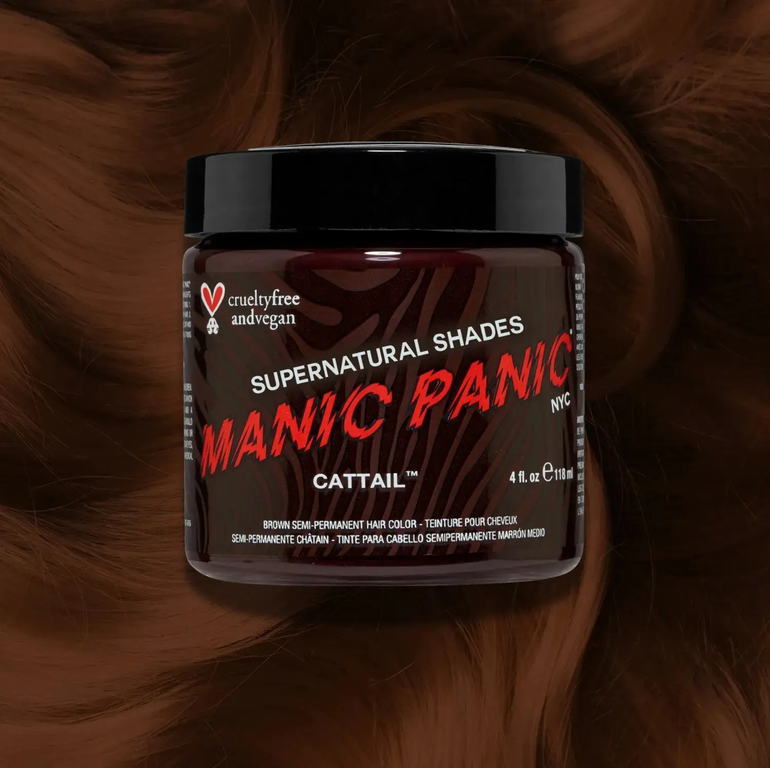 Cattail® High Voltage® Classic Chocolate Brown Semi-Permanent Hair Dye, Supernaturals Haircare Product, Semi Permanent Color