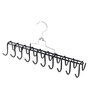 Multi-Purpose Closet Hanger Organizer 20 Hooks, 360 Rotating Double Row Hanger for Bras Tank Tops Camisoles Scarves Ties Belts Hats Bikinis, Space Saving Wardrobe Organizer for Closet Bedroom Dorm Bathroom Laundry, Sturdy Metal Storage Rack