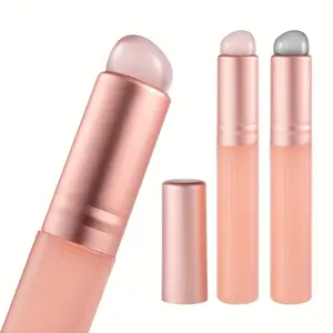 2-Piece Silicone Lip Brush Set with Protective Caps - Soft, Mini Portable Precision Design for Precise Lipstick, Concealer, and Eyeshadow Blending Application