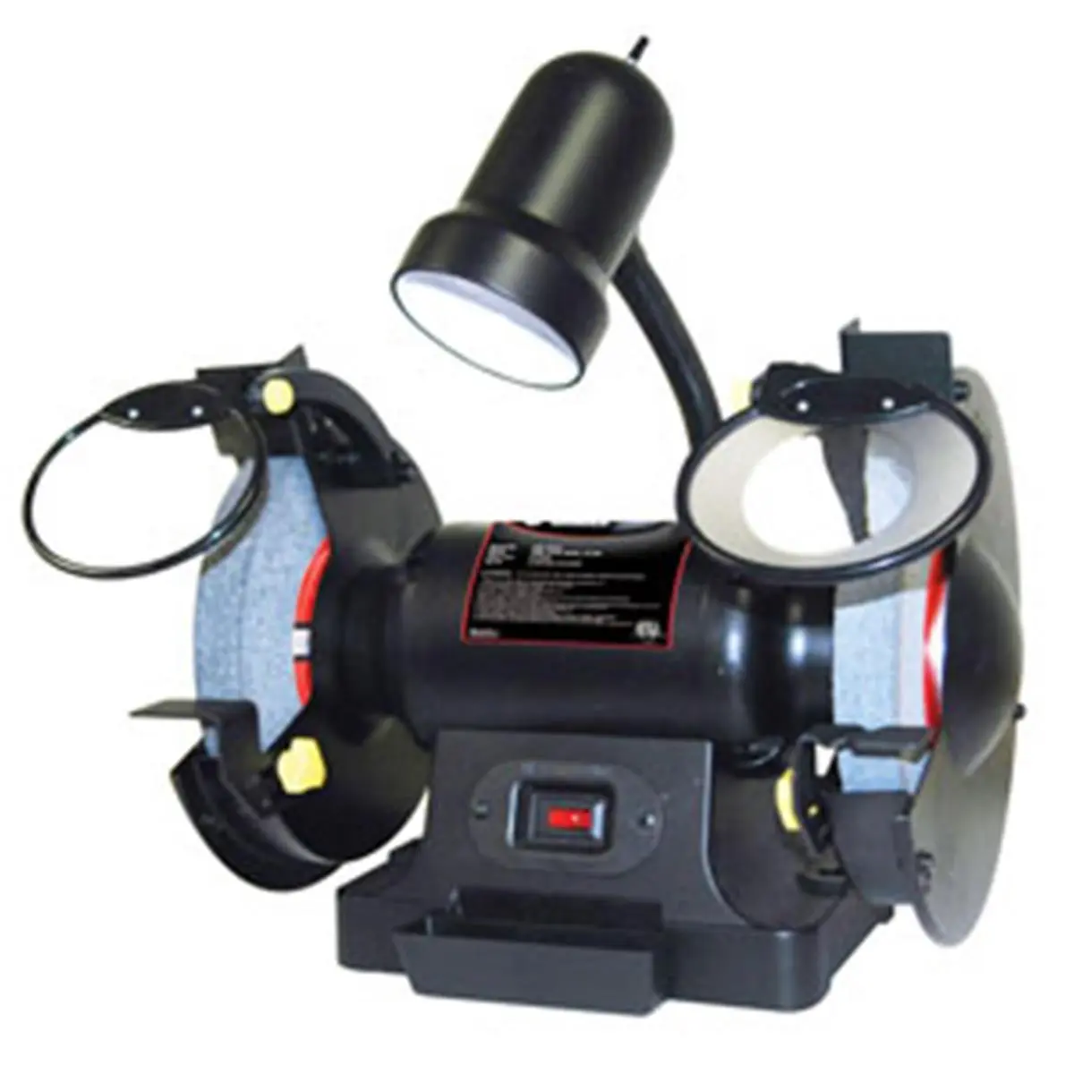 ATD Tools 8 in. 0.75 HP 120 V Bench Grinder with 1 in. Face, 2 Wheels (Coarse Grit & Medium Grit), 1 Magnifying And 1 Standard, Dust Proof Switch