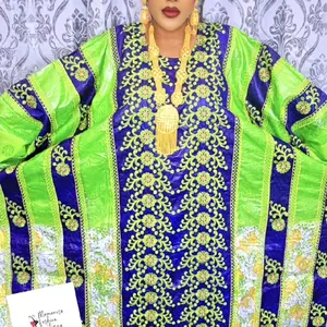 Dubai grand bubu bazin farafarani Elegant African style for women 3pcs sets one size fit all,comes with wrap and head wrap.