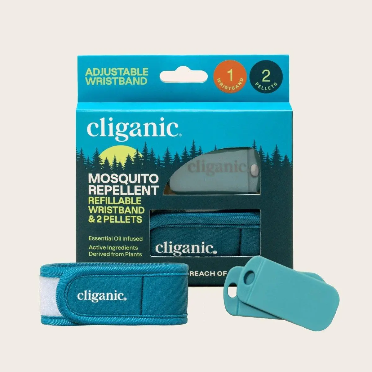 Cliganic Mosquito Repellent Refillable Wristbands
