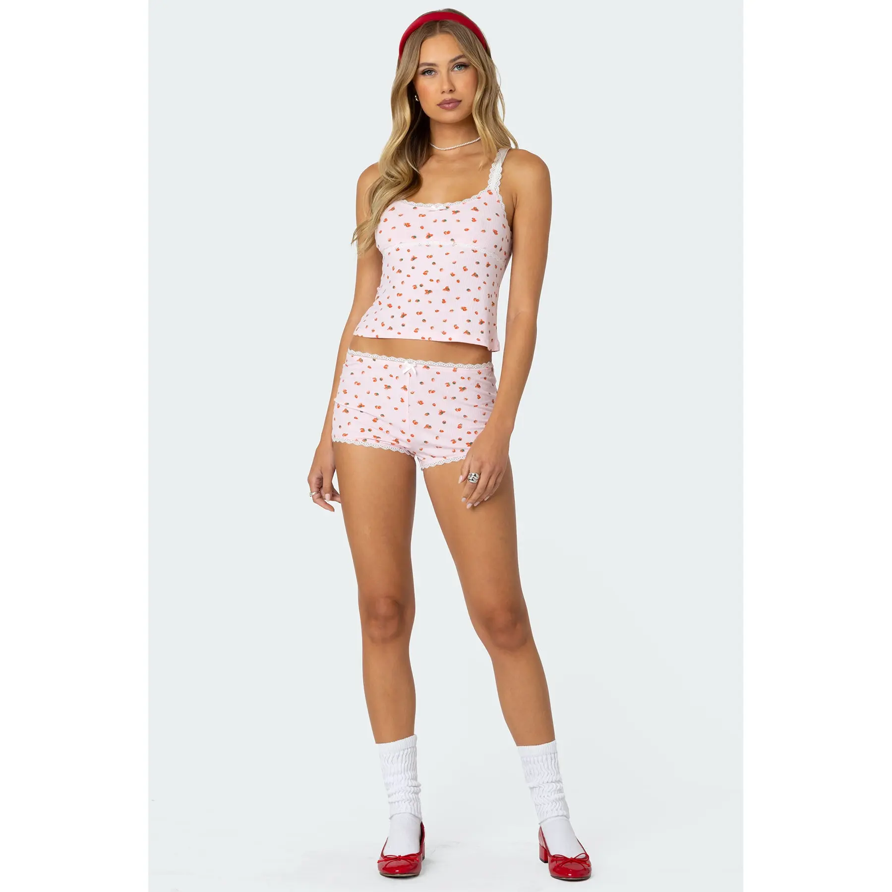 Strawberry Girl Printed Micro Shorts