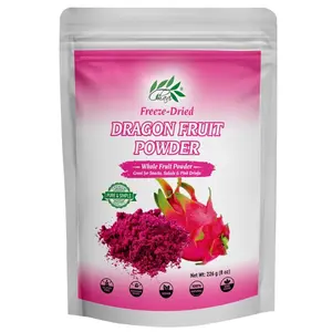 Chavi Freeze-Dried Pink Pitaya Dragon Fruit Powder - 8 Oz, Vitamin-Rich, No Added Sugars/Preservatives, Non-GMO, Vegan, Gluten-Free, Ideal for Smoothies & Baking