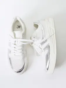 JUST FAB Women's Fashion Low-Top Round-Toe Lace-Up Sneakers Walking Shoes, Low & Simple Casual Trainers for Daily Wear Athletic Running