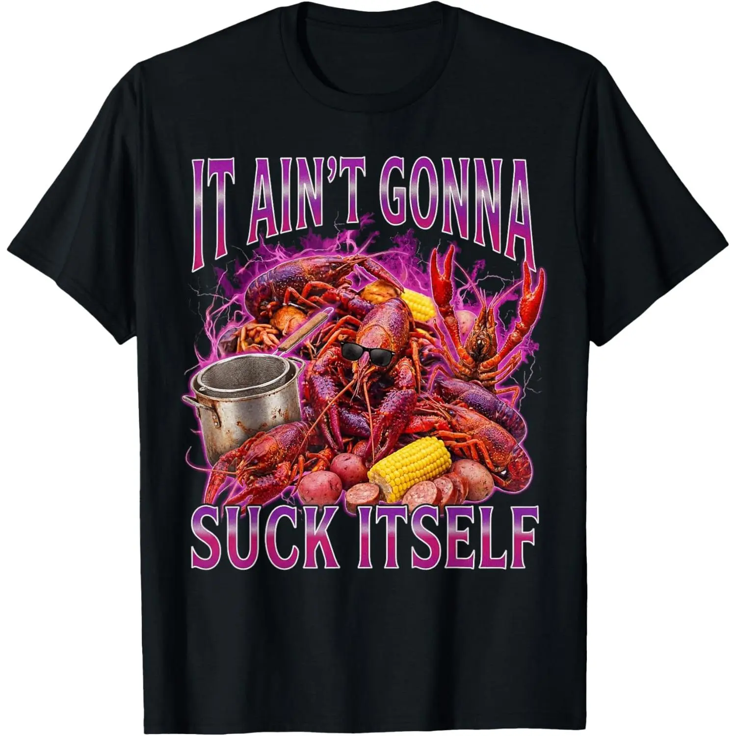 Vintage Graphic T-Shirt for Women, Distressed Round Neck Short Sleeve 100% Cotton Funny Cajun Crawfish Boil Top