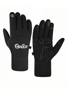 1pc with  Relax God is in Control Proverbs 3 5 Jesus st stianLetteringCarnival World Earth Day winter gloves Touchable gloves Touch Screen Breathable Hiking full finger gloves for men women Thick holiday gifts Warmest