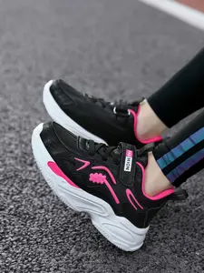 Girls' New Trendy Casual Sports Shoes, Sporty Running Shoes, Lightweight Comfortable Outdoor Running Sneakers, Medium Width PU Leather Eva Sole, All Seasons